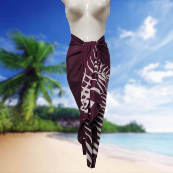 Womens Sarong Cotton Wrap, Handpainted Batik Wrapskirt Beach Pareo Beachwear-NEW - Picture 6 of 6